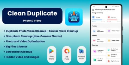 Clean Duplicate Photo & Video - Big File Cleaner - Photo & Video Optimization - Video Compressor