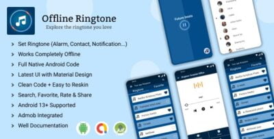 Android Offline Ringtones App | Template for Ringtone App | Ringtone App 2023 | Admob Ads