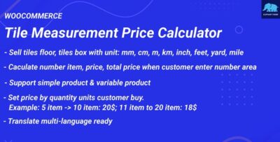 Tile Measurement Price Calculator for WooCommerce