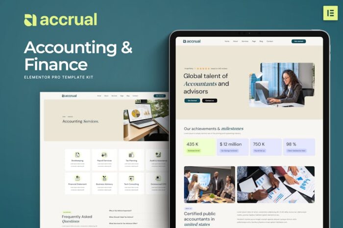 Accrual - Accounting & Finance Elementor Template Kit