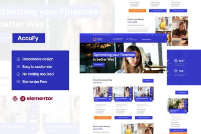 Accufy - Accounting Consultant Service Elementor Template Kit