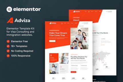 Adviza – Immigration & Visa Consulting Elementor Template Kit