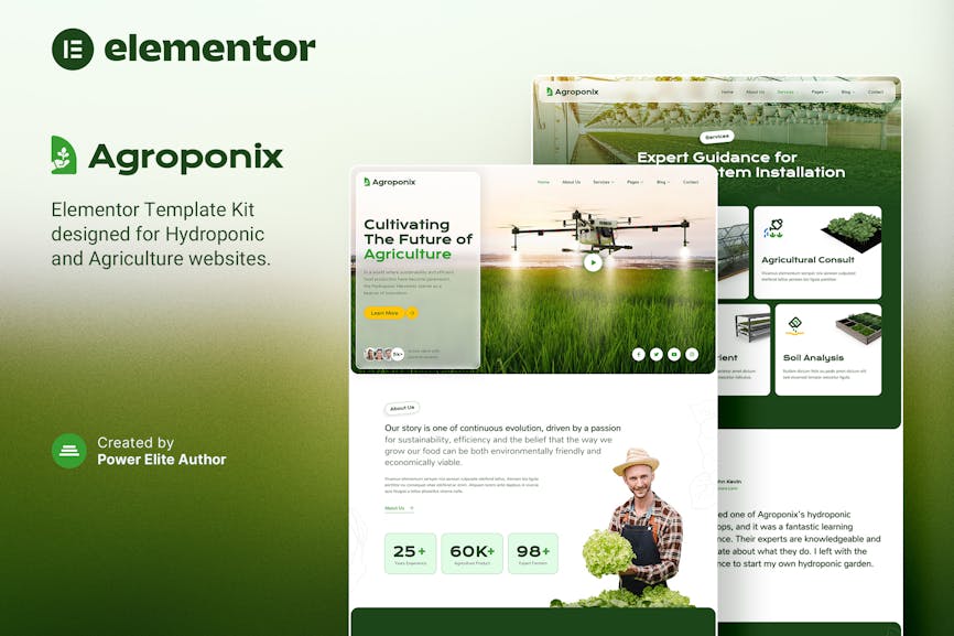 Agroponix - Hydroponic & Agriculture Elementor Template Kit Agroponix - Hydroponic & Agriculture Elementor Template Kit