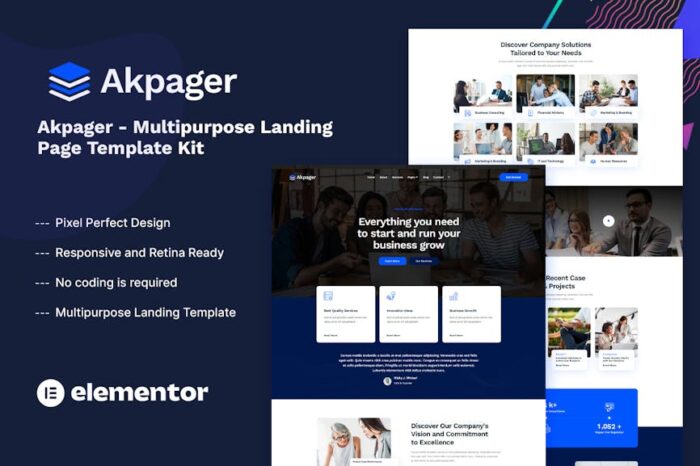 Akpager - Multipurpose Landing Page Template Kit