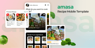 Amasa - Food Recipe Mobile Template