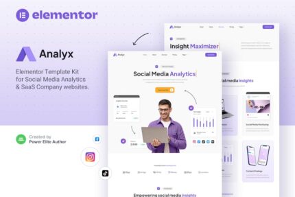 Analyx – Social Media Analytics & SaaS Company Elementor Template Kit