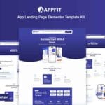 Appfit - App Landing Page Elementor Pro Template Kit
