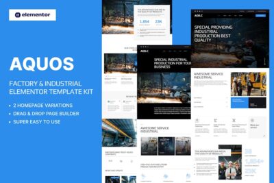 Aquos - Factory & Industrial Elementor Pro Template Kit