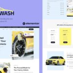 Aquwash - Car Wash and Detailing Service Elementor Template Kit