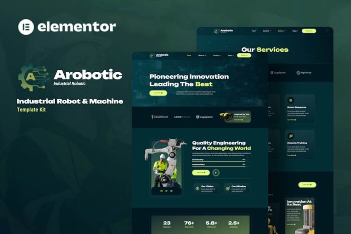 Arobotic - Industrial Robot & Machine Elementor Template Kit