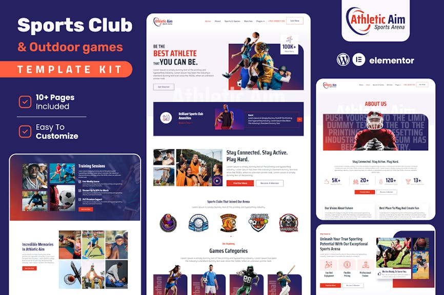 Athletic Aim - Sports Club & Outdoor Games Elementor Template Kit Athletic Aim - Sports Club & Outdoor Games Elementor Template Kit