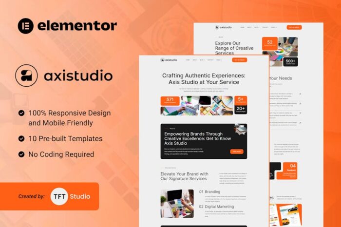 Axistudio - Branding & Creative Studio Elementor Template Kit