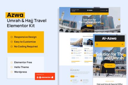 Azwa - Umrah & Hajj Tour Travel Elementor Template Kit