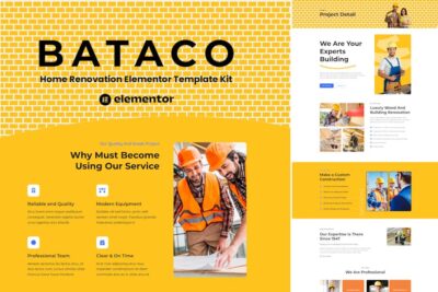 Bataco - Home Renovation & Construction Elementor Template Kit