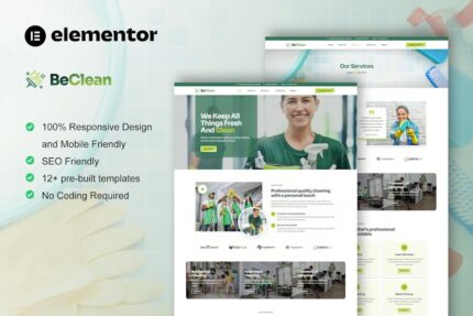 BeClean - Cleaning Service Company Elementor Pro Template Kit