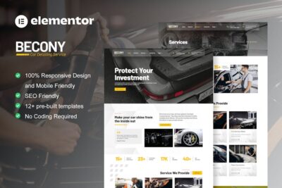 Becony - Car Detailing Services & Car Repair Elementor Template Kit