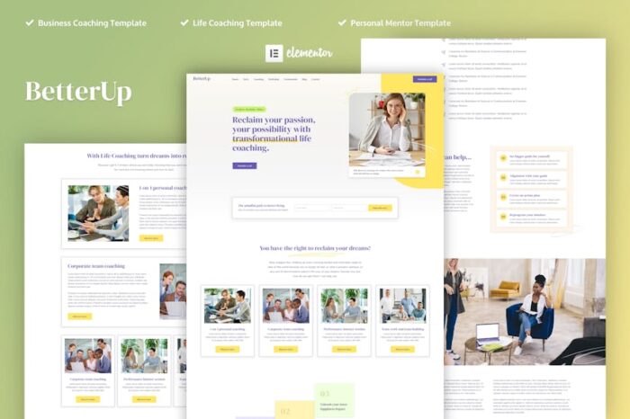 BetterUp - Business Coaching & Mentor Elementor Pro Template Kit