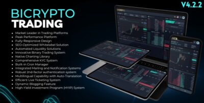 Bicrypto - Crypto Trading Platform, Binary Trading, Investments, Blog, News & More! + All Add-ons