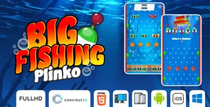 Big Fishing Plinko - Casino Game - HTML5 Game (Construct3)