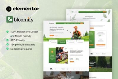 Bloomify - Gardening & Landscape Service Elementor Template Kit