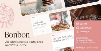 Bonbon - Chocolate Sweets & Pastry Shop WordPress Theme + AI v1.1