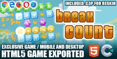 Break Count Game - HTML5 Construct3 Source-Code