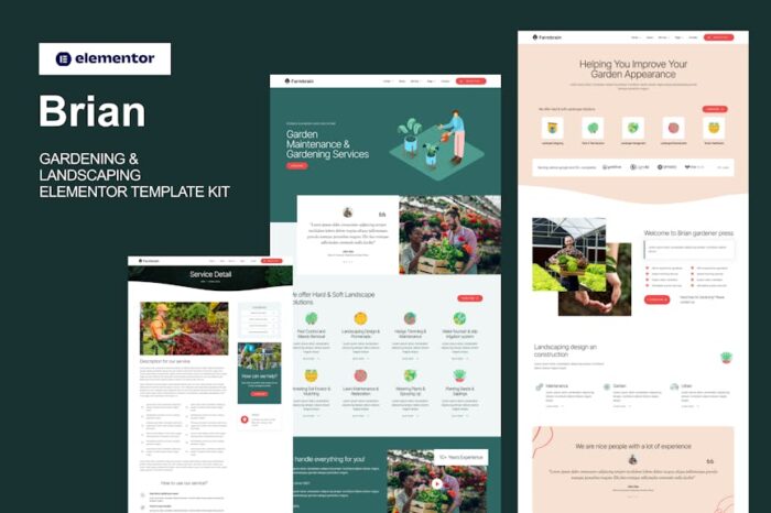 Brian - Gardening & Landscaping Elementor Template Kit