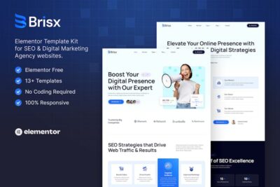 Brisx - SEO & Digital Marketing Agency Elementor Template Kit