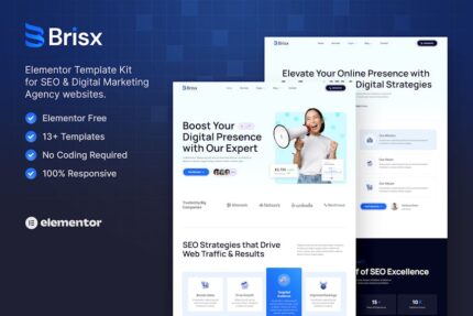 Brisx – SEO & Digital Marketing Agency Elementor Template Kit