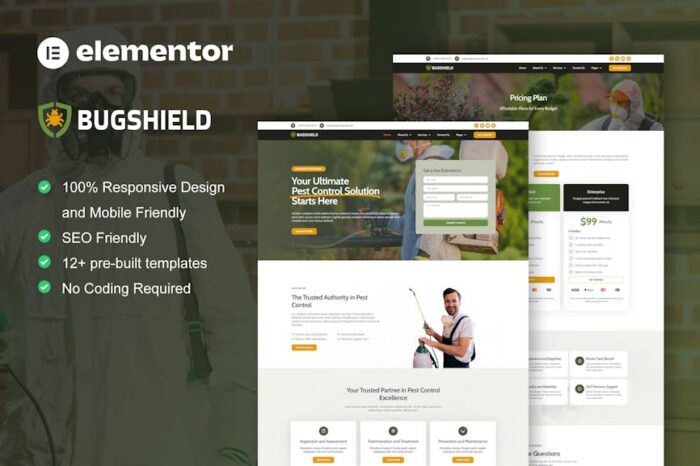 BugShield - Pest Control Service Elementor Pro Template Kit