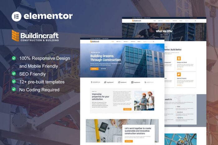 BuildinCraft- Construction & Building Elementor Template Kit