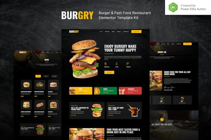 Burgry – Burger & Fast Food Restaurant Elementor Template Kit