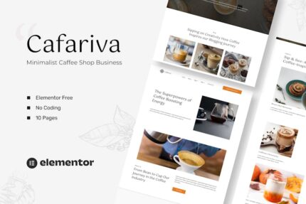 Cafariva - Minimalist Cafe &Coffee Elementor Template Kit