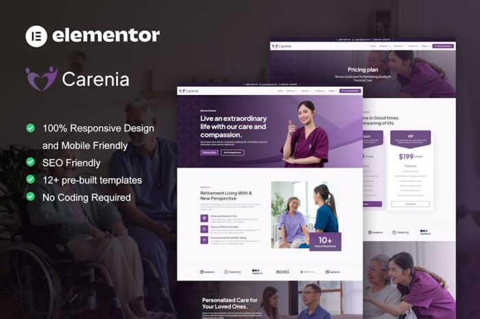 Carenia - Home Care & Private Nursing Services Elementor Template Kit