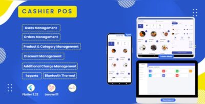 Cashier POS - Flutter & Laravel Solution with Point Of Sales Responsive Smartphone and Tablet