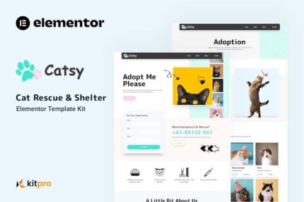 Catsy - Cat Rescue & Shelter Elementor Template Kit