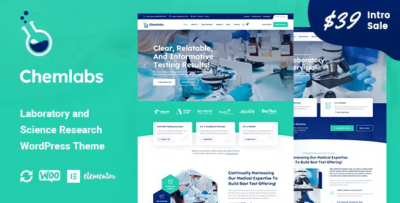 Chemlabs - Laboratory Science Research WordPress Theme v1.0.9