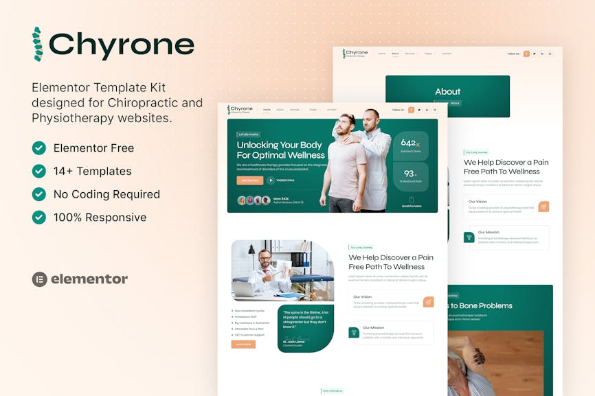 Chyrone - Chiropractic & Physiotherapy Elementor Template Kit Chyrone - Chiropractic & Physiotherapy Elementor Template Kit