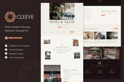 Cleeve - Hotel and Resort Booking Elementor Template Kit