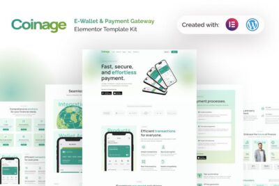 Coinage - E-Wallet & Payment Gateway Elementor Pro Template Kit