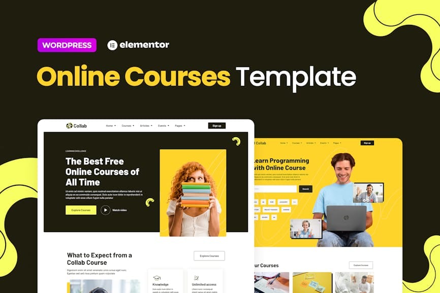 Collab - Online Courses Elementor Template Kit Collab - Online Courses Elementor Template Kit