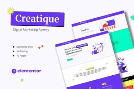 Creatique - Digital Marketing Agency Elementor Template Kit