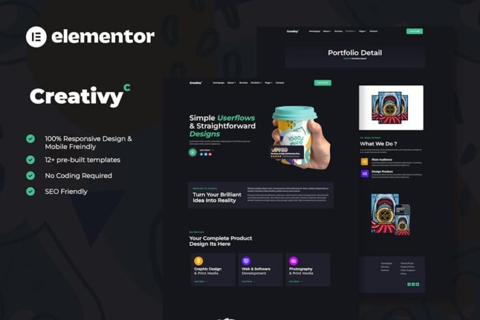 Creativy - Creative Agency & Portfolio Elementor Template Kit