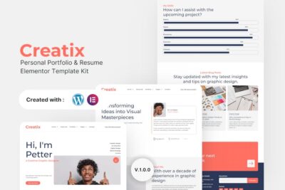 Creatix - Personal Portfolio & Resume Elementor Template Kit