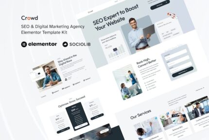 Crowd - SEO & Digital Marketing Agency Elementor Template Kit