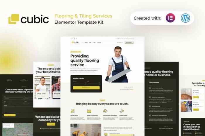 Cubic - Flooring & Tiling Services Elementor Pro Template Kit