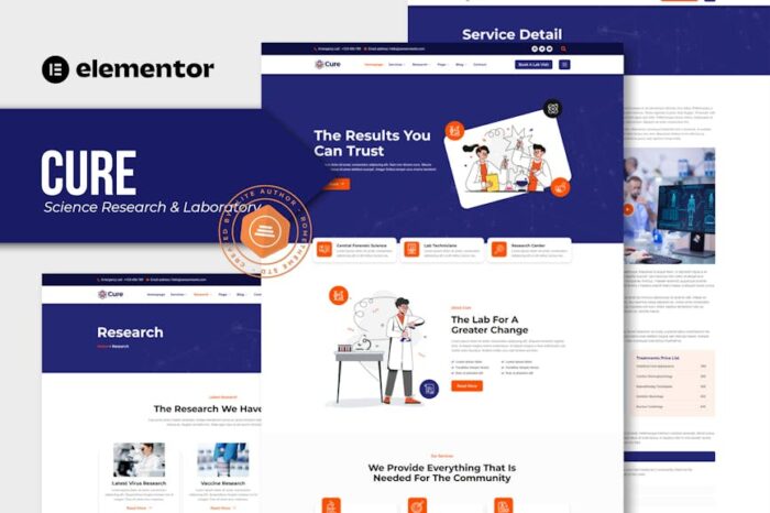 Cure - Science Research & Laboratory Elementor Template Kit