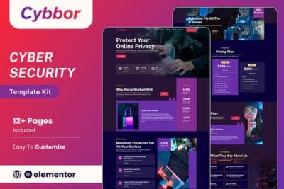 Cybbor - Cyber Security Services Elementor Template Kit