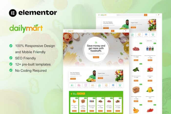 DailyMart - Grocery Store Elementor Template Kit