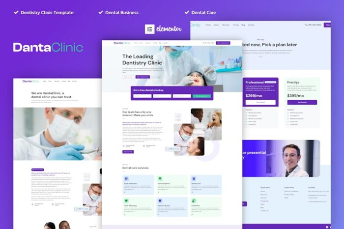 Danta Clinic - Dentist & Dental Clinic Elementor Pro Template Kit